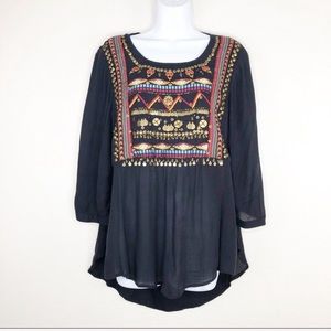 🌿 HD in Paris Anthropologie Beaded Blouse